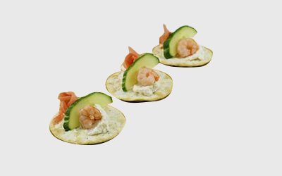 Атле с креветкой и креветочным муссом